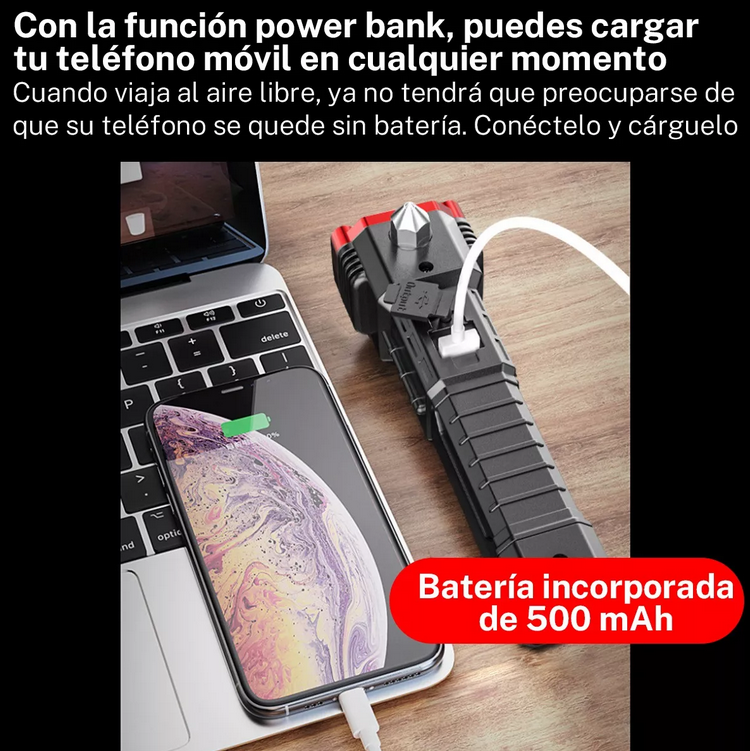 2 Linternas Martillo Powerbank Iman Portatil